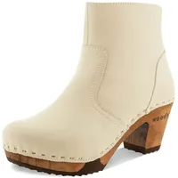 Woody Damen Tanja Clog Stiefelette, Creme, 42 EU