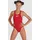Arena Badeanzug Mädchen Swim-Tech Einfarbig - Red-white / 116