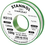 Stannol KS115 Lötzinn, bleifrei Spule Sn99,3Cu0,7 100g 1mm