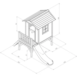 Sunny Spielhaus Lodge XL grau/weiß C050.002.00