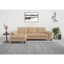 sit&more Ecksofa SIT & MORE "Westham L-Form", braun (macciato), B:275cm H:88cm T:172cm, 100% Polyester, Sofas, Ecksofa, Recamiere, mit oder ohne Bettfunktion, Bettkasten, Füße wengefarben