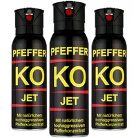 KO Pfefferspray Jet | Fog Verteidigungsspray | Abwehrspray Hundeabwehr | zur Selbstverteidigung | Sparset | Made in Germany (Jet 100 ML 3 Stk)