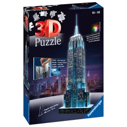 Ravensburger Puzzle - 3D Vision Puzzle - Empire State Building bei Nacht, 216 Teile