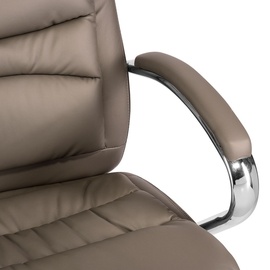 TPFLiving bequemer XXL Bürostuhl Chefsessel XXL belastbar bis 210 kg, braun | Wippfunktion + Fixierfunktion | stabile Castor Rollen - Braun