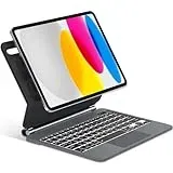 Magic Keyboard für iPad 10. Generation, Hülle mit Tastatur für iPad 10 Generation 2022, Magnetische Freischwebende Design, Präzises Multi-Touch Trackpad Hülle Tastatur für iPad 10 10,9 Zoll, Schwarz