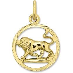 Sternzeichen-Anhänger ONE ELEMENT "Löwe Sternzeichen Anhänger aus 333 Gelbgold", gold, Schmuckanhänger, Damen, Löwe, Gelbgold 333, Damen Gold Schmuck Löwe