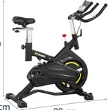 Gymrex Heimtrainer - Schwungmasse 13 kg - belastbar bis 100 kg - LCD - mit Stoßdämpfung - Schwarz