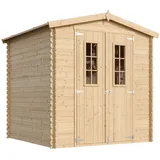 TIMBELA Holz-Gartenhaus M343C 3,53 m2 mit kleinen Fenstern ohne Boden
