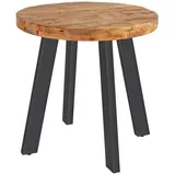 SAM Outillage SAM Esstisch, Beige, Holz, Echtholz,Mangoholz, Rund,Rund, eckig, 100x78x100 cm Mangoholz naturfarben schwarz Adelina