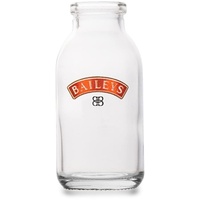 Albellion Original Baileys milk bottle Fläschchen Likör Shot-Glas im Schraubflaschen Design mit Baileys Schriftzug Logo, Transparent