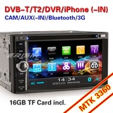 Doppel Din Autoradio 3G GPS RDS Navi Bluetooth DVD DVB-T2 iPhone SWC USB AV-Ein