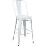 Proregal Barhocker mit Lehne 77 cm Weiß
