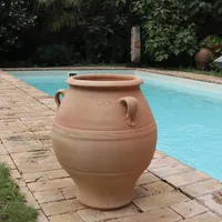 handgefertigte Terracotta Amphore aus Kreta, frostfeste Amphore Cassia 60 cm