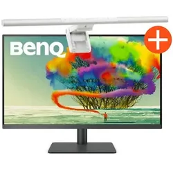 BenQ PD3205U 80cm (31,5") 4K UHD Grafik-Monitor + ScreenBar Pro Monitor Lampe silber