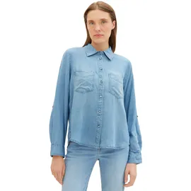 Tom Tailor 1041221 Denim Look Bluse Clean Mid Stone Blue Denim 36