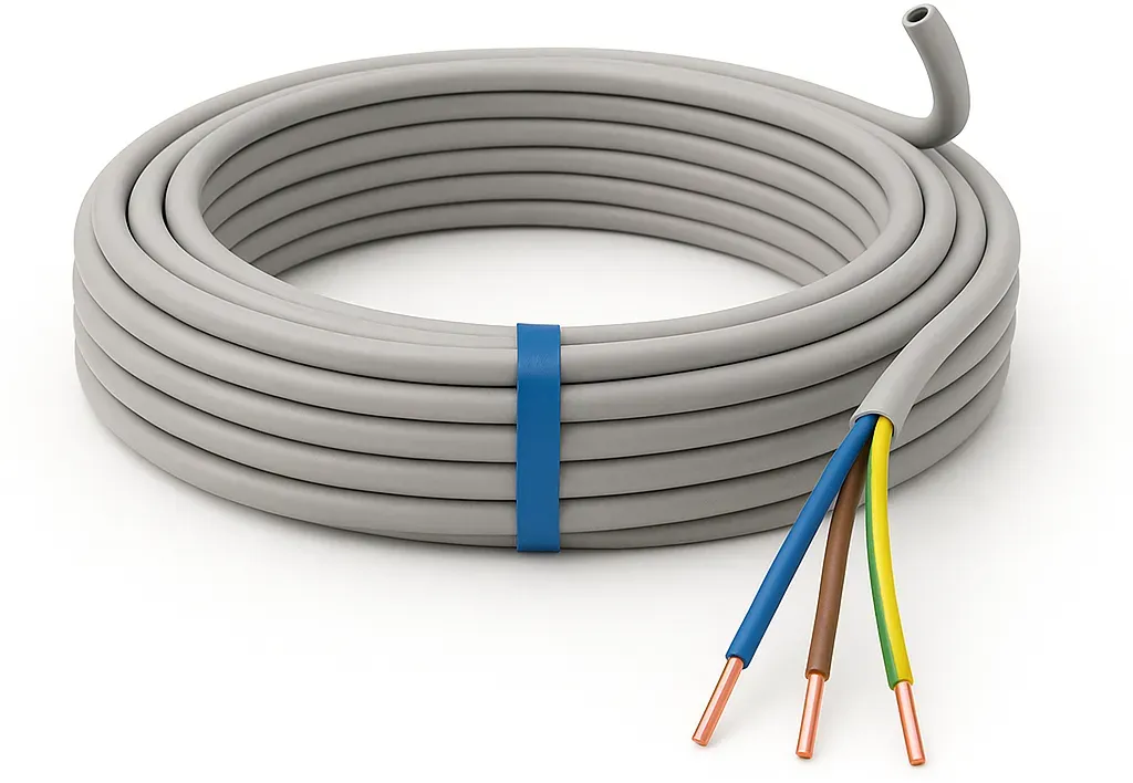 PVC-Mantelleitung NYM-J 3x4 mm2, eindrähtig, 50m, grau