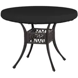 ZONADAH Runde Gartentisch-Abdeckungen, 76 x 10 cm, wasserdichte runde Gartentisch-Abdeckungen, strapazierfähiges Oxford-Gewebe, UV-beständige Gartenmöbel-Abdeckungen für die Terrasse, Schwarz