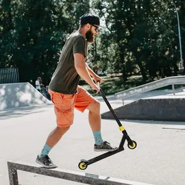 Homcom Stunt Scooter, Stuntscooter mit ABEC 9 Kugellagern, Kickscooter mit 100 mm Kunstleder Räder - Gold