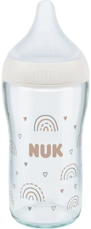 NUK Perfect Match Glass Bottle Babyflasche aus Glas mit Temperaturkontrolle 3m+ 230 ml