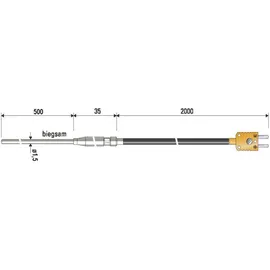 B + B THERMO-TECHNIK 0625 1189-41 Tauchfühler -100 bis +1000°C Fühler-Typ K