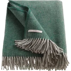 Wohndecke ESPRIT "Jade", grün (dunkelgrün, waldgrün, tannengrün), B:140cm L:200cm, Baumwolle, Polyester, Wohndecken, aus recycelter Baumwolle, Kuscheldecke