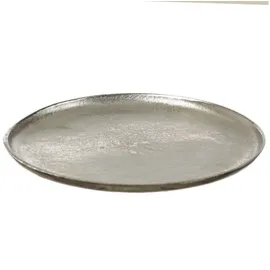 MARELIDA Dekoteller Dekotablett runder Kerzenteller Aluminium D: 30cm in silber | Gr.: onesize