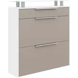 borchardt Möbel Oliva Schuhschrank 89 x 24 x 96 cm braun/weiß