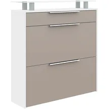 borchardt Möbel Oliva Schuhschrank 89 x 24 x 96 cm braun/weiß