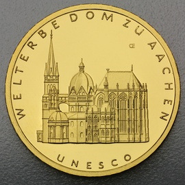 Münzprägestätten Deutschland 1/2 Unze Goldmünze - 100 Euro Dom zu Aachen 2012 UNESCO Welterbe Aachener