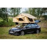Adventure Xperience Adventurer140 PKW Dachzelt inkl. 140 x 240 Matratze (60 mm stark) + 3D Mesh; Teleskopleiter bis 2,1m KFZ Höhe; KFZ Softcover Klappdachzelt 140 cm