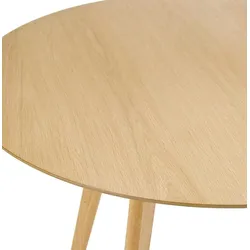 Kadima Design Esstisch, Holz, Rund, Ø 120 cm, Skandi-Stil, Beige. 120x120x75 cm