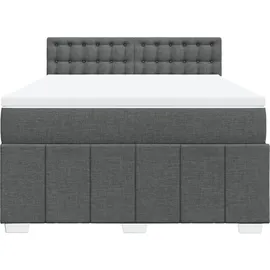 vidaXL Boxspringbett 140 x 200 cm Dunkelgrau