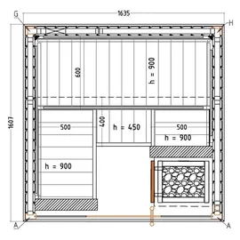 Harvia Variant View inkl. 6 kW Ofen + int. Steuerung
