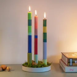 REMEMBER Stabkerzen 3er Set "Milano" 26cm hoch aus veganem Stearinwachs