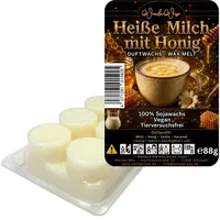 WonderWax Duftwachs WonderWax® Duftriegel 6 x Duftwachs Kreise Weiß, 100% Sojawachs (Heiße Milch mit Honig), Duftrichtung: Heiße Milch mit Honig