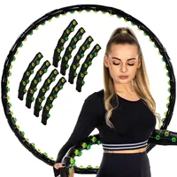 Springos Hula Hoop mit 64 Magnet-Massage-Noppen 8-teiliges faltbares Fitness-Hula Hoop Reifen 100 cm Ø Effektives Abnehm- und Muskeltraining Massage, Cellulite-Reduktion Leicht zu verstauen