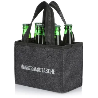 Nordstern Flaschenträger Männerhandtasche aus Filz mit 6 Fächern - 20 x 16 cm (1-St)