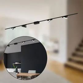 Briloner Luxtrail Komplettset, 4x LED Tracklight, Schwenkbar, Einspeisung, Schwarz 2 m - Schwarz