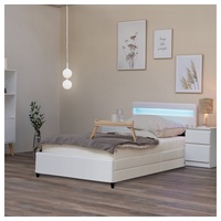 Home Deluxe LED Bett NUBE mit Schubladen - 90 x 200 - versch. Ausführungen - ohne Matratze - Weiß