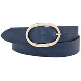 BERND GÖTZ Ledergürtel Ledergürtel aus Vollrind mit eleganter goldener Ovalschließe blau