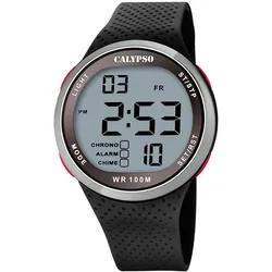 Chronograph CALYPSO WATCHES "Color Splash", schwarz, Armbanduhren, Herren, Armbanduhr, Quarzuhr, Herrenuhr, digital, Datum, Stoppfunktion