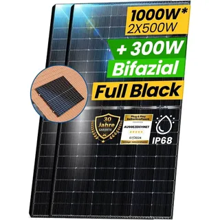 epp.solar 2x 500W Bifaziale Module mit Ziegeldach Halterung für Balkonkraftwerk