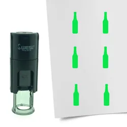 CombiCraft Selbstfärbender Stempel 'Bierflasche' in der Farbe Grün, Ø10mm
