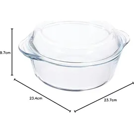 Pasabahce 159021 3er-Set 6-teilig Borcam Kasserolle 3er Set Glas Auflaufform rund mit Deckel Bräter Schüssel Glasschale