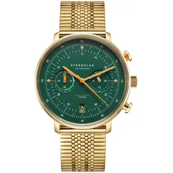 Sternglas S01-HCV22-ME09 Herren-Uhr Hamburg Chrono Edition Vintage Goldfarben