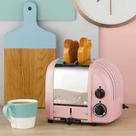 Dualit Toaster Paket 3, 2er Toaster mit zwei Sandwichzangen und GRATIS Brötchenaufsatz , Farbe:Pink - Rosa