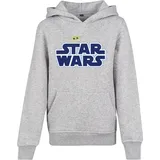 Mister Tee Star Wars Blue Logo Kapuzenpullover Heather Grey 146-152 cm