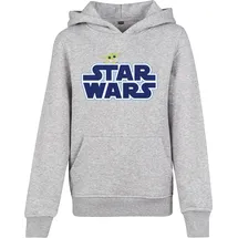 Mister Tee Star Wars Blue Logo Kapuzenpullover Heather Grey 146-152 cm
