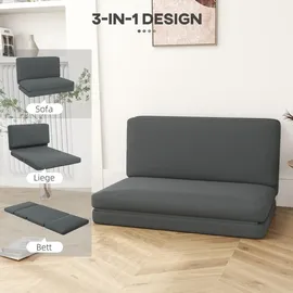 Homcom Bodensessel 3-in-1 Polyester 138 x 60 x 270 cm Dunkelgrau