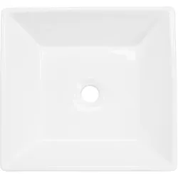 LuxeBath Keramik Waschbecken Waschtisch Aufsatzwaschbecken Waschschale Weiß 410x410x120mm